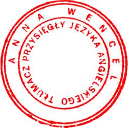 Anna Wencel - tłumacz przysięgły języka angielskiego