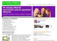 Strona internetowa z Cool School Szkoła Języka Angielskiego Monika Musialska