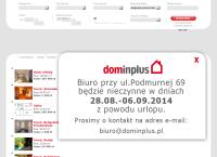 Strona internetowa z Biuro Pośrednictwa w Obrocie Nieruchomościami-Dominplus