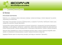 Strona internetowa z Ecofair Sp. z o.o.
