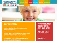 Strona internetowa z Szkoła Języków Obcych Europa