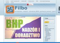 Strona internetowa z Filbo. Usługi BHP. Nadzór bhp, szkolenia bhp