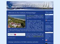 Strona internetowa z Instytut Oceanologii PAN