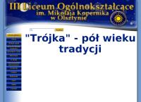 Strona internetowa z III Liceum Ogólnokształcące im. Mikołaja Kopernika