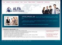Strona internetowa z Alfa. Centrum szkolenia