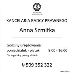 Anna Szmitka. Kancelaria radcy prawnego
