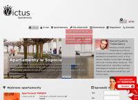 Strona internetowa z Victus Apartamenty