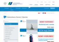 Strona internetowa z Zachodniopomorski Uniwersytet Technologiczny - Wydział Nauk o Żywności i Rybactwa