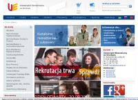 Strona internetowa z Uniwersytet Ekonomiczny we Wrocławiu Wydział Zarządzania, Informatyki i Finansów