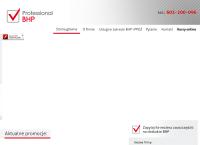 Strona internetowa z Professional Bhp