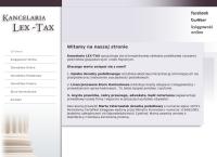 Strona internetowa z Kancelaria Lex-Tax, Biuro Rachunkowe, Doradca Podatkowy
