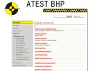 Strona internetowa z Atest-BHP - Sprzęt ppoż - i bhp