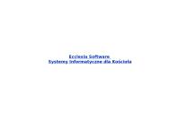 Systemy Informatyczne dla Kościoła Ecclesia Software s.c.