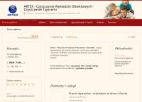 Strona internetowa z Artex Specjalistyczne Usługi