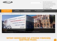 Strona internetowa z Bartman Przeprowadzki Transport Bagażówki Wynajem aut