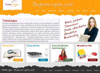 Strona internetowa z Szkoła Języków Obcych i Biuro Tłumaczeń Translingua