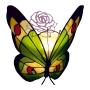 Witrażowa lampka Motyl