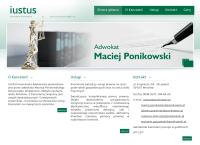 Strona internetowa z Iustus Kancelaria Adwokacka Maciej Ponikowski