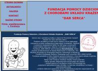 Strona internetowa z Fundacja Pomocy Dzieciom z Chorobami Układu Krążenia DAR SERCA