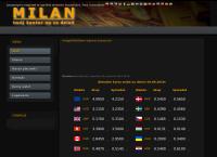 Strona internetowa z Kantor Wymiany Walut \"MILAN\"