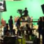 Plan zdjęciowy green screen w studio filmowym.