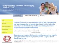 Strona internetowa z Edu-Jetter Niepubliczny Ośrodek Edukacyjny
