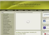 Strona internetowa z XVI Liceum Ogólnokształcące