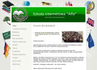 Strona internetowa z Niepubliczne Internetowe Liceum Ogólnokształcące Dla Dorosłych Alfa