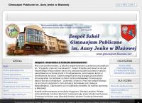 Strona internetowa z Gimnazjum Publiczne Im. Anny Jenke W Błażowej
