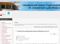 Strona internetowa z I Akademickie Liceum Ogólnokształcące