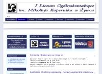 Strona internetowa z I Liceum Ogólnokształcące Im. m. Kopernika W Żywcu