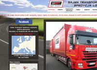 Strona internetowa z Sajan Transport Spedycja Logistyka Ul. Sremska 56 Wyrzeka