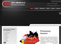 Strona internetowa z \"Aga-Trans\" S.C. Przewozy Osób