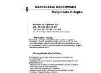 Kancelaria Radcowska. Małgorzata Ociepka
