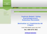 Strona internetowa z Centrum Badań i Usług Psychologicznych Sebastian Marszałek