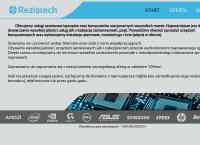 Strona internetowa z P.H.U. Rezistech