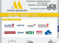 Strona internetowa z Centrum Ubezpieczeń