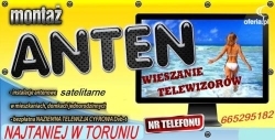 POP-SAT. Montaż anten satelitarnych i naziemnych DVB-T, wieszanie TV.Najtaniej w Toruniu i regionie