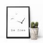 Minimalistyczny, skandynawski plakat BE FREE