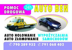 AUTO-BEN Holowanie, Pomoc Drogowa, Laweta, HDS, Transport , Wypożyczalnią samochodów.