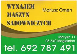 Mariusz Omen Wynajem maszyn sadowniczych