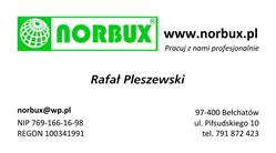NORBUX RAFAŁ PLESZEWSKI NAZWA SKRÓCONA NORBUX RAFAŁ PLESZEWSKI