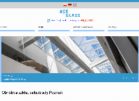 Strona internetowa z ACE Glass - zabudowy szklane zewnętrzne i wewnętrzne, szkło budowlane