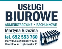 USŁUGI ADMINISTRACYJNE BIUROWE RACHUNKOWE MARTYNA BRZEZINA