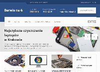 Strona internetowa z Serwis komputerowy - Serwis na 6