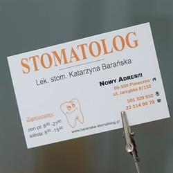 Barańska Katarzyna. Gabinet Stomatologiczny.
