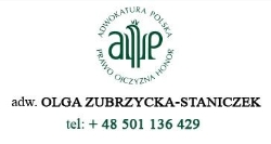 Kancelaria adwokacka adwokat Olga Zubrzycka-Staniczek