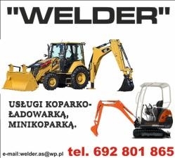 Koparko Ładowarka, minikoparka Usługi Ełk WELDER