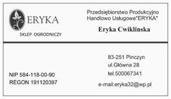 PPHU ERYKA Sklad sklep ogrodniczy & Skład węgla , opału & Pellet