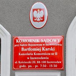 Komornik Sądowy przy Sądzie Rejonowym w Inowrocławiu Bartłomiej Karski